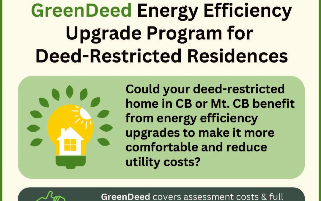 GreenDeed Energy Efficiency Upgrade Program for Deed-Restricted Residences in Crested Butte and Mt. Crested Butte